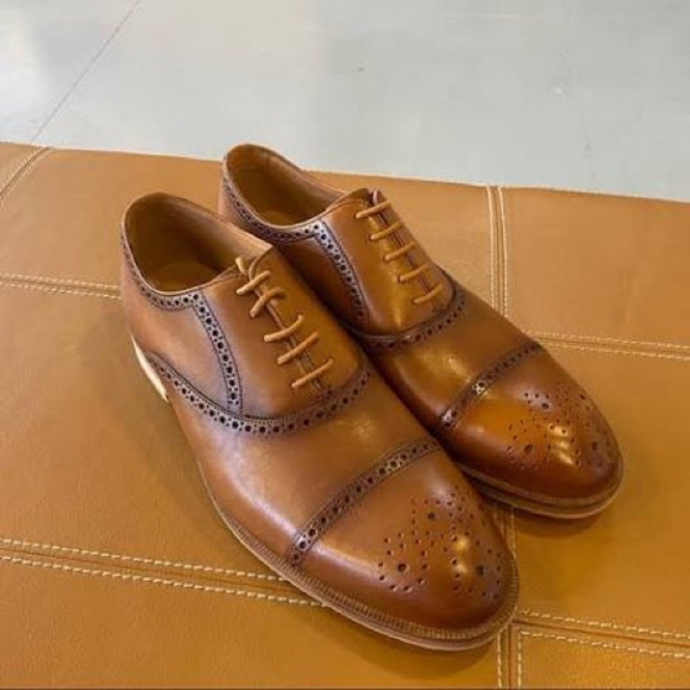 NEW!! Clarks Men's Oliver Limit Tan Leather Oxford Lace Up Shoes Size 8M